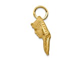 14k Yellow Gold Satin and Diamond-Cut King Tut Pendant