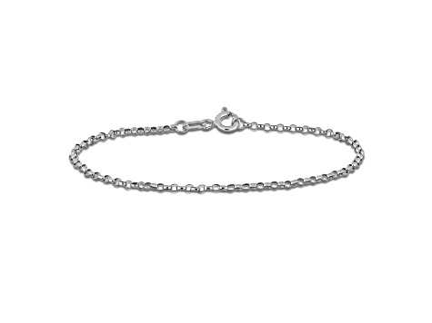14K White Gold 1.5mm Rolo Link Bracelet
