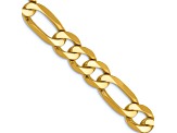 14K Yellow Gold 7.5mm Flat Figaro Chain Necklace