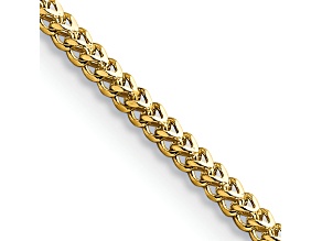 14k Yellow Gold 1.3mm Solid Franco 16 Inch Chain