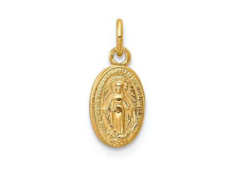 14K Yellow Gold Miraculous Medal Charm