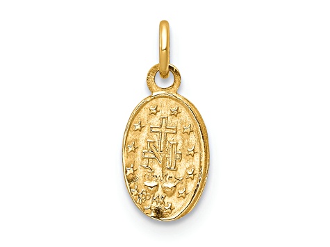 14K Yellow Gold Miraculous Medal Charm