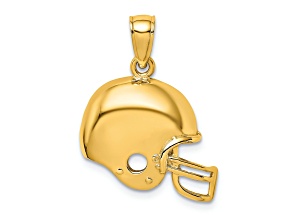 10K Yellow Gold Football Helmet Pendant