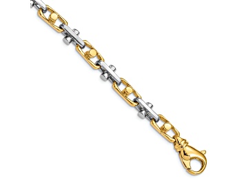 Picture of 14k Yellow Gold and 14k White Gold 5.8mm Hand-polished Fancy Link Bracelet