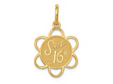 14k Yellow Gold Textured Sweet 16 Disc Charm
