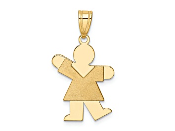 Picture of 14k Yellow Gold Satin Girl Kiss Charm