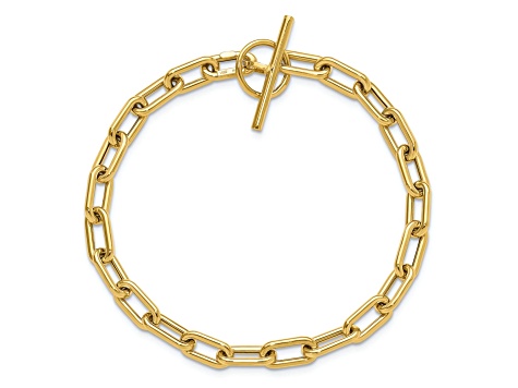 14K Yellow Gold Polished Fancy Toggle Link Bracelet