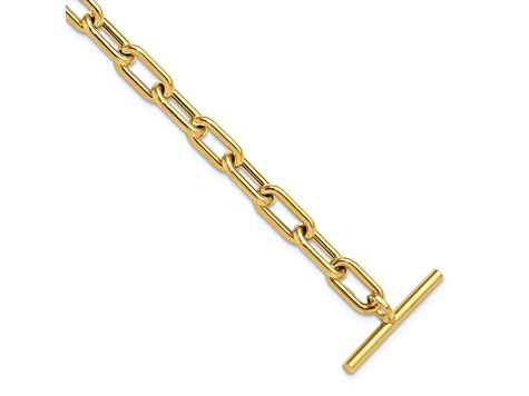 14K Yellow Gold Polished Fancy Toggle Link Bracelet