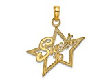 14k Yellow Gold Textured Sweet 16 Charm