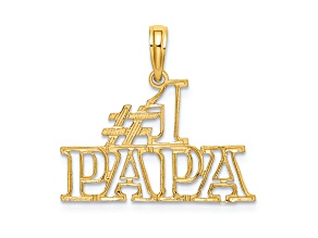 14K Yellow Gold Number 1 PAPA Cut-out Charm
