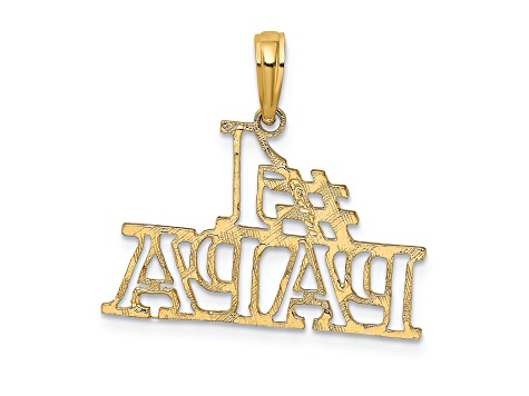 14K Yellow Gold Number 1 PAPA Cut-out Charm