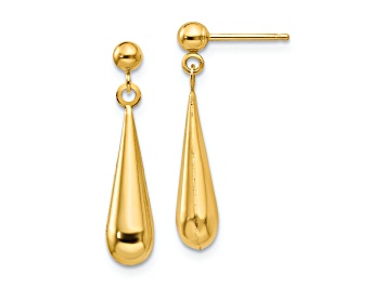 Picture of 14K Yellow Gold Teardrop Dangle Post Earrings