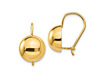 Picture of 14k Yellow Gold Half Ball Dangle Earrings