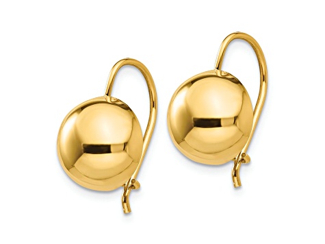 14k Yellow Gold Half Ball Dangle Earrings