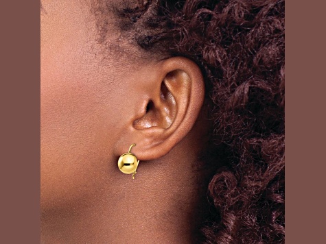 14k Yellow Gold Half Ball Dangle Earrings