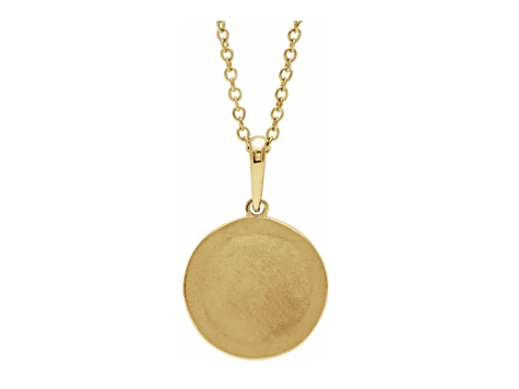 14K Yellow Gold Floral Pendant With Chain