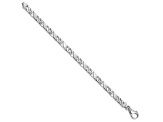 Rhodium Over 10k White Gold 6.7mm Hand Polished Fancy Link Bracelet