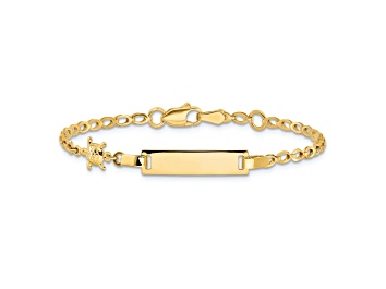 Picture of 14k Yellow Gold Polished Turtle Children's ID Bracelet