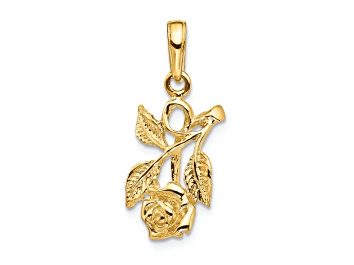 Picture of 14k Yellow Gold Textured Rose Pendant