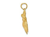 14k Yellow Gold Textured Four Shell Cluster Pendant