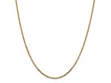 14K Yellow Gold 1.8mm Diamond-cut Round Open Link Cable Chain Necklace