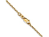 14K Yellow Gold 1.8mm Diamond-cut Round Open Link Cable Chain Necklace