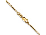 14K Yellow Gold 1.8mm Diamond-cut Round Open Link Cable Chain Necklace