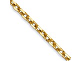14K Yellow Gold 1.8mm Diamond-cut Round Open Link Cable Chain Necklace
