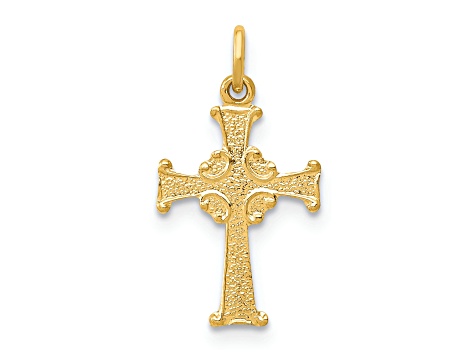 14K Yellow Gold Celtic Cross Charm