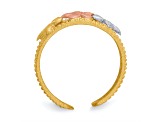 14K Tri-Color Plumeria Toe Ring