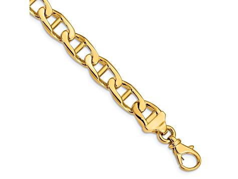 10k Yellow Gold 8.5mm Hand-Polished Mariner Link Bracelet