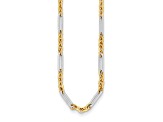 14K Two-tone Oval and Paperclip Link 20-inch Necklace