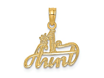 Picture of 14k Yellow Gold Textured #1 Aunt Charm