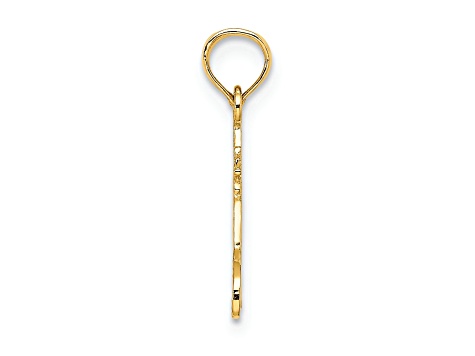 14k Yellow Gold Textured #1 Aunt Charm
