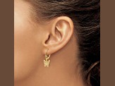 14k Yellow Gold Textured Butterfly Dangle Earrings