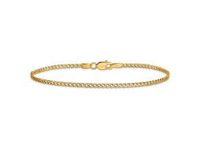 14k Yellow Gold 1.85mm Curb Link Bracelet, 7 Inches