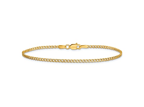 14k Yellow Gold 1.85mm Curb Link Bracelet, 8 Inches