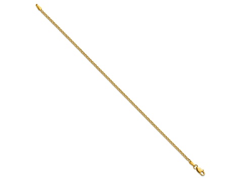 14k Yellow Gold 1.85mm Curb Link Bracelet, 8 Inches