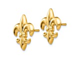 14k Yellow Gold Small Fleur-De-Lis Stud Earrings