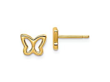 Picture of 14k Yellow Gold Children's Cut-out Butterfly Stud Earrings