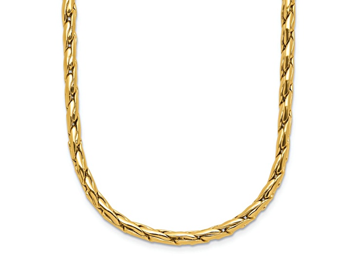 14k Yellow Gold Polished Fancy Link 18.5 Inch Necklace