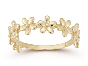Bellissima Gold 14K Yellow Gold Triple Multi Flower Band Ring