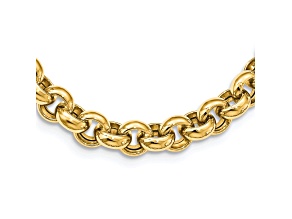 14k Yellow Gold 8.5mm Solid Polished Rolo 18 Inch Chain