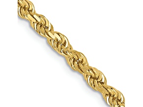 10K Yellow Gold Diamond-Cut Rope Link Anklet