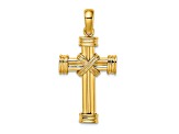 14K Yellow Gold Polished Cross Charm Pendant