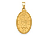 14k Two-tone Gold Satin Miraculous Medal Oval Pendant