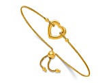 14K Yellow Gold Heart Adjustable Bracelet