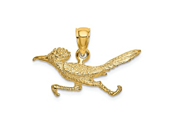 Picture of 14k Yellow Gold 3D Textured Road Runner Charm