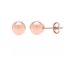 Rose Gold Plated 14mm Double Sided Ball Stud Earrings – 925 Sterling Silver