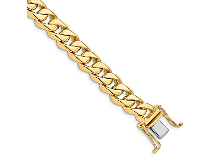 14k Yellow Gold and 14k White Gold 8.5mm Hand-polished Traditional Link Bracelet